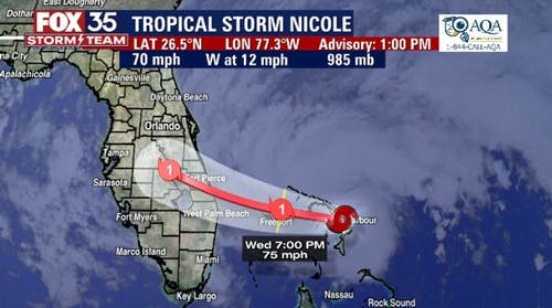 Hurricane Nicole - Bahamas/East Florida